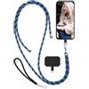 moex Unleash - Cordino per cellulare vivo X300 Ultra, da appendere senza custodia, universale, con moschettone, rimovibile, catena con cuscinetto per custodia, blu navy, argento