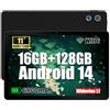 Laptok Tablet 11 Pollici, 16GB RAM + 128GB ROM Espandibile fino a 1TB, Batteria 6800mAh Android Table, tDisplay IPS HD 1280×800, WiFi 6, Bluetooth5.3, 5MP+8MP, Widevine L1, Nero