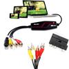 Fishtec Adattatore video e audio USB 2.0 - Acquisizione digitale VHS DVD Videocamera a PC e Mac - Cavi RCA e Scart inclusi, colore: nero