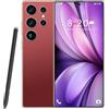 COTSRGT Telefoni Cellulari S24 Ultra 5G, Smartphone Android 14.0, Telefono Cellulare Con Fotocamera Da 7,3 Pollici, 16GB RAM 1TB ROM, 8000 MAh, 72 MP 108 MP, Doppia SIM Gratuita Sbloccata,Red-7.3 Inch