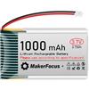 YELUFT 1 batteria ricaricabile ai polimeri di litio da 3,7 V, 1000 mAh, 1S 1C, con piastra di protezione e connettore Micro JST 1.25, per scheda di sviluppo ESP32