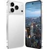 COTSRGT Smartphone I17 Pro Max, 16GB RAM, 1TB ROM, Schermo HD Da 7,3, 8000mAh, Android 15, Sbloccato Senza SIM, 78 MP 108 MP, Riconoscimento Facciale Tramite Impronta Digitale, Doppia SIM, 5G,White-7.3 Inch