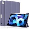 Figair Custodia Protettiva per iPad Air 11 Pollici M4/M3/M2 (2026/2025/2024) e iPad Air 5ª/4ª Generazione 10,9 Pollici (2022/2020), Attiva/Sospensione Automatica, Retro Flessibile TPU Morbido, Grigio Lavanda