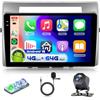VECHTEL 4G&64G 9 Autoradio per Toyota Corolla Verso AR10 2004-2009 con Carplay Android Auto,Bluetooth RDS/FM Radio,Wi-Fi GPS Navi,Telecamera posteriore AHD
