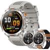 MYSHUN Smartwatch Uomo Chiamata Bluetooth e Risposta Vivavoce, Smart Watch con 1,46 Contapassi Cardiofrequenzimetro 100+ Modalità Sport Notifiche Messaggi Orologio Fitness Tracker per Android iOS (Argento)