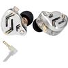 Yinyoo KZ ZS12 PRO - Cuffie per monitor da 5,1 cm, 5BA+1DD, 6 driver ibridi, con cavo, suono Hi-Fi, bassi coinvolgenti, IEM, per videogiochi, musicisti, cantanti, audiofili (argento senza microfono)
