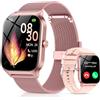 CASCHO Smartwatch Donna,1.85 HD Orologio Smartwatch con Chiamate Bluetooth e Assistente Vocale AI,120+ Sportive con Contapassi/Sonno/Cardiofrequenzimetro, Smart Watch per iOS Android, 2 Cinturini