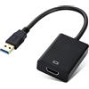 beseloa Adattatore USB 3.0 a HDMI, convertitore USB 3.0/2.0 a HDMI 1080P Full HD (maschio a femmina) con audio per laptop proiettore HDTV, compatibile con Windows XP 7/8/8.1/10