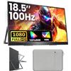 Upperizon Monitor Portatile 18.5 FHD 125% sRGB 100Hz IPS HDR HDMI USB-C da Viaggio per Laptop MacBook PC Surface PS5 Xbox, Grande Display Esterno con Cavalletto e Altoparlanti, Compatibile VESA