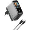 CUKTECH 120 W Caricatore USB C 4 porte Adattatore di alimentazione GaN PPS PD3.0, Caricabatterie rapido con schermo intelligente e controllo tattile, per PC portatile, MacBook, iPad, iPhone 17/16