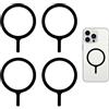 Xatgiouy 4 adesivi ad anello per MagSafe, adesivi 360, anello magnetico universale per custodia cellulare, compatibile con iPhone 16/16e/15/14/13/12/11/X, Samsung Galaxy S24/S23/S21/S20/S10