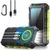 Kruilan 52800mAh Power Bank Solare 30WPD con Cavi Integrati: Batteria Esterna a Ricarica Rapida Powerbank 7 Uscite Torcia LED Display Digitale, Ideale per Campeggio e Attività Outdoor