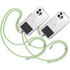 TBOC 2X Cordino Catenella Laccio Strap Porta Cover [Verde Chiaro] con Toppa di Plastica [Nero] Telefono Cellulare da Collo - Tracolla Catenina Cordini Cellulari Accessori Universale Laccetti