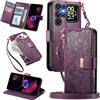 MOJIA Portafoglio Custodia per Oukitel C68 Plus, Flip Cover in Pelle con Tracolla a Tracolla, Scomparto a Cerniera e Funzioni Multifunzione. Purple
