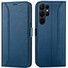 Verco Custodia a libro per Samsung Galaxy S23 Ultra 5G, 6,8 pollici, di alta qualità, blu