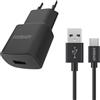 Energizer Eveready - Caricabatterie per smartphone e tablet, 12 W, 1 porta USB-A, presa UE. Cavo Micro-USB incluso