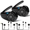 EJEAS Q7 Interfono Moto Bluetooth Coppia, Aggiornato Bluetooth 5.1 Sistema di Comunicazione Interfono Casco Moto con Effetto Sonoro Stereo, Funzione FM e Associazione Rapida (Confezione da 2)