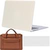 FFBOFFC Custodia Compatibile per MacBook Neo da 13 pollici Modello 2026 (A3404) con chip A18 Pro, Pelle Case Rigida Protettiva Cover & Tastiera Cover & Borsa, Tessuto beige