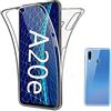 LXHGrowH LXHGrwoH Cover per Samsung Galaxy A20e, Custodia 2in1 Dual Layer Ibrida [360°] Full Body Antiurto Protettiva [Silicone TPU Fronte] e [Rigida Plastica Back] Caso per Samsung Galaxy A20e, [Transparente]