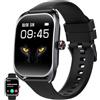 MYSHUN Smartwatch Uomo and SmartWatch Donna Chiamata Bluetooth e Risposta Vivavoce, Smart Watch con 2,01 Contapassi Cardiofrequenzimetro 100+ Modalità Sport Fitness Tracker per An (Nero)