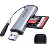 llano Lettore di Schede SD USB A, Doppio Slot Adattatore per Schede Micro SD USB 3.0, Lettore di Schede di Memoria 2-in-1 per MicroSD, SDHC. Compatibile con Computer, PC, Laptop e Fotocamera Digitale