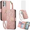 Asuwish Custodia per telefono per Samsung Galaxy A33 5G Cover a portafoglio con pellicola protettiva in vetro temperato e slot per carte di credito supporto accessori con cerniera flip cinturino da