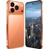 COTSRGT Smartphone I17 Pro Max, 16GB RAM, 1TB ROM, Schermo HD Da 7,3, 8000mAh, Android 15, Sbloccato Senza SIM, 78 MP 108 MP, Riconoscimento Facciale Tramite Impronta Digitale, Doppia SIM, 5G,Orange-7.3 Inch