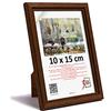 3-B Cornice per foto JENA - marrone scuro - 10x15 cm cornice in legno esotico con vetro acrilico