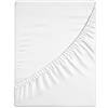 HUNTER BEDDING Lenzuolo con angoli Super King in puro cotone 100% a 400 fili, cotone pettinato a fibra lunga 1 pezzo, lenzuolo con angoli 180x200 cm, tessuto in rasatello 40 cm (Bianco)