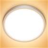 NIBSHOOM Plafoniera LED Soffitto, IP44 Lampadario Soffitto 18W, 3000K Lampada Luce Moderna per Camera da Letto, Bagno, Cucina, Soggiorno, Ufficio, Balcone, Bianco Naturale, Ø22cm