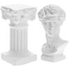 HOMSFOU 1 Set Greco David Busto Statua Pilastro Romano Colonna Statua Resina Figura Base Piedistallo Stand Mini Mitologia Greca Scultura Greco Decorazione per Tavolo
