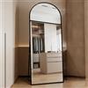 LLODERY Specchio a figura intera 180×80 cm, Specchio da terra ad arco, Specchio da parete grande, Resistente alle rotture, Da appendere o appoggiare alla parete, Cornice in lega di alluminio, Vetro