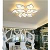 Lanekd Moderno Dimmerabile Plafoniera a LED, per Soggiorno Camera da Letto Con telecomando Luce Forma di Fiore Design Lampada da Soffitto Paralume in Acrilico Tavolo Bambini Cucina Bagno Hotel Lampadario