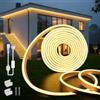 SUCIKORIO Striscia LED Neon 2 Metri 220V Strisce Led Esterno Impermeabile IP65 Luce Calda 3000K Flessibil Luci Leds Camera da Letto Tagliabile 120LED/m LEDs Strip Con Interruttore per Interni Esterni