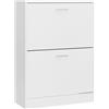 Arreditaly Scarpiera A 2 Ribalte Salvaspazio Con Doppia Profondità Mobile Portascarpe Per Ingresso Corridoio Camera Da Letto Design Moderno Contiene Fino A 12 Paia Di Scarpe 76 x 50 x 22 Cm (Bianco)