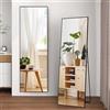 Henunem 164 x 54 cm Specchio da Terra, Robusto Specchio a Figura Intera con Sottile Cornice in Alluminio Minimalista, Moderno Grande Specchio da Terra o da Parete per Soggiorno e Camera da Letto, Nero
