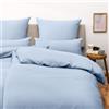 Blumtal Copripiumino Singolo 155x200 e Federa 50x80 - Set di Lenzuola in microfibra extra morbida certificata Oeko-Tex, Set Copripiumino Singolo con 1 Federa - 2 pezzi - Azzurro