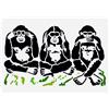 FINGERINSPIRE Stencil riutilizzabile a forma di scimmie con tre scimmie sagge 29,7 x 21 cm, stencil per dipingere su legno, pareti, mobili, fai da te, decorazione per la casa