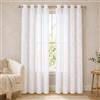VKZ Coppia di Tende per Interni Semitrasparenti con Occhielli, Effetto Lino, Tende Filtranti Moderne per Soggiorno Camera da Letto Finestra, Motivo Astratto a Onde Bianco, 2 Pezzi,beige