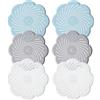 JRSHIRLEYLTD 6 filtri di scarico in silicone, 2 blu, 2 grigio, 2 bianco, filtro per capelli per cucina, doccia, vasca da bagno e lavandino, filtro di scarico riutilizzabile per doccia e vasca da bagno (5-15 cm di