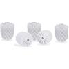 Relaxdays 5X Spazzole per Scopino da Bagno, Ciuffo di Ricambio Spazzolone WC, Filetto 9, 12mm Diametro 7 cm, Bianco