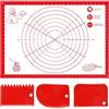 FerraDrend Spianatoia per Impastare Silicone 70×50cm Tappetino da Impastare con Misure | Antiaderente Tavola per Impastare Antiscivolo mit 3 Raschietti per Fare Impasti Pizza Pasta Macaron