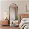 Henunem Specchio da terra 162 x 53 cm, specchio a corpo intero, resistente, moderno, grande, da terra o da appendere, cornice in lega di alluminio, vetro temperato, per camera da letto, soggiorno (nero