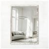 CLAMARO VISION Specchio da parete 85x150 cm Specchio a figura intera | Bianco vintage | Specchio moderno angolare con cornice in MDF, incl. supporto in metallo e materiale di montaggio (formato