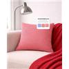 texpot Federa per cuscino 40 x 40 cm 5 mm a quadretti zip rosso/bianco 100% cotone