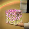 PCXWTLN Luce Notturna LED Cubo Acrilico Fiori Tulipani, Viola, 12x12cm