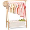 Relquorax Appendiabiti per bambini con contenitore, appendiabiti per bambini, piccolo indumento, per costumi, bambù (colore naturale)