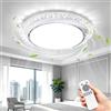 Litglobe Ventilatore da Soffitto con Luce e Telecomando,49.5cm Lampadario Ventilatore da Soffitto Silenzioso con 6 Velocità,3000-6500K Dimmerabile,Memoria,Timer,Plafoniera LED per Soggiorno Camera da Letto