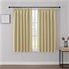 Joydeco Tende Oscuranti per Interni con Fettuccia 2 Pezzi L 117 x A 137 CM, Tende Termica Isolante Freddo e Caldo per Finestra Binario Camera da Letto e Soggiorno, Beige