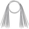 Cikonielf 11 coppie di ferri da maglia circolari in acciaio inossidabile Set di tessuti a uncinetto professionali Ferri da maglia circolari in metallo di diverse dimensioni da 1,5 mm a 5 mm(43cm)